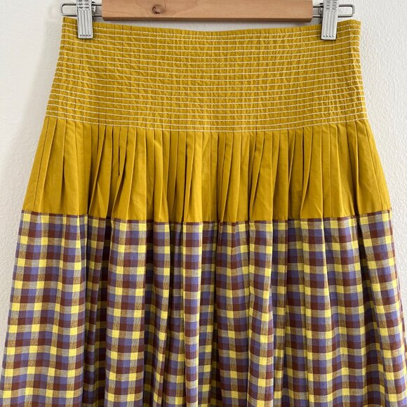 Tory Burch Veronica Plaid Colorblock Skirt - Picture 3 of 9